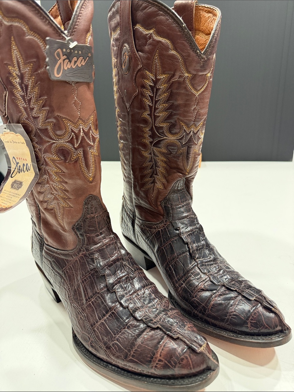Men's Brown Crocodile Western Boots